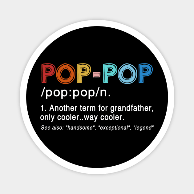 Pop-Pop the Man the Myth the Legend Funny Gift for Grandpa T-Shirt Magnet by peskybeater